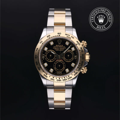Rolex Certified Pre-owned Daytona M116503-0008 front on black background