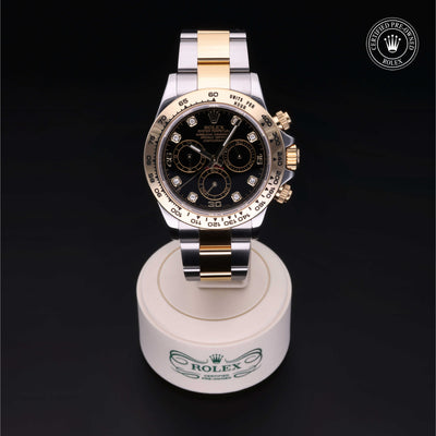 Rolex Certified Pre-owned Daytona M116503-0008 front on black background