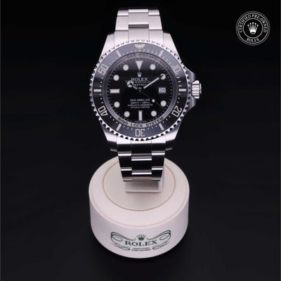 Rolex Certified Pre-owned Sea-Dweller M116660-0001 front on black background