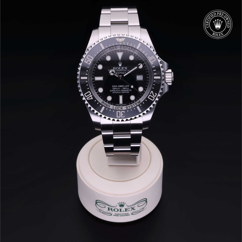 Rolex Certified Pre-owned Sea-Dweller M116660-0001 front on black background