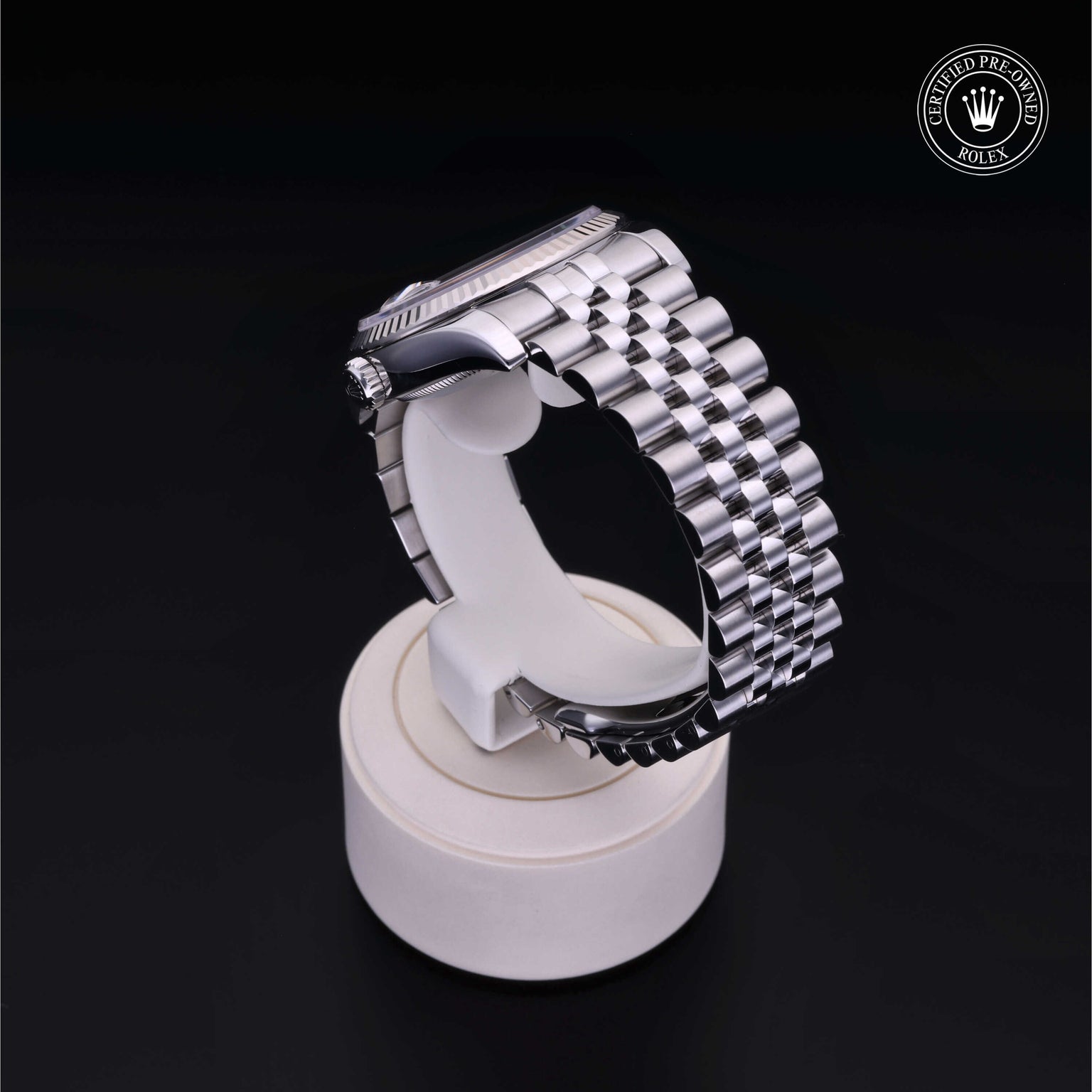 Rolex Certified Pre-owned Datejust M116234-0119 front on black background