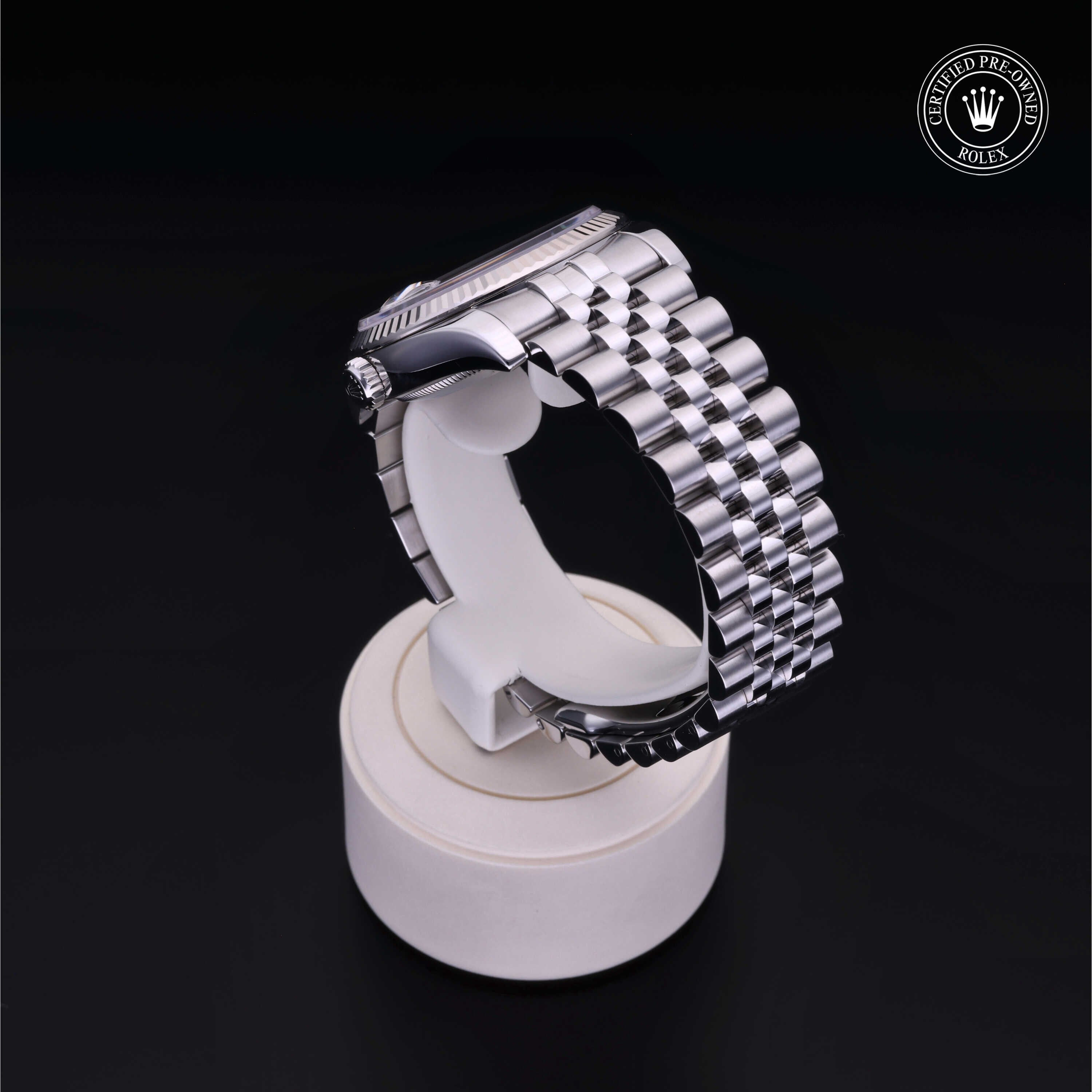 Rolex Certified Pre-owned Datejust M116234-0119 front on black background