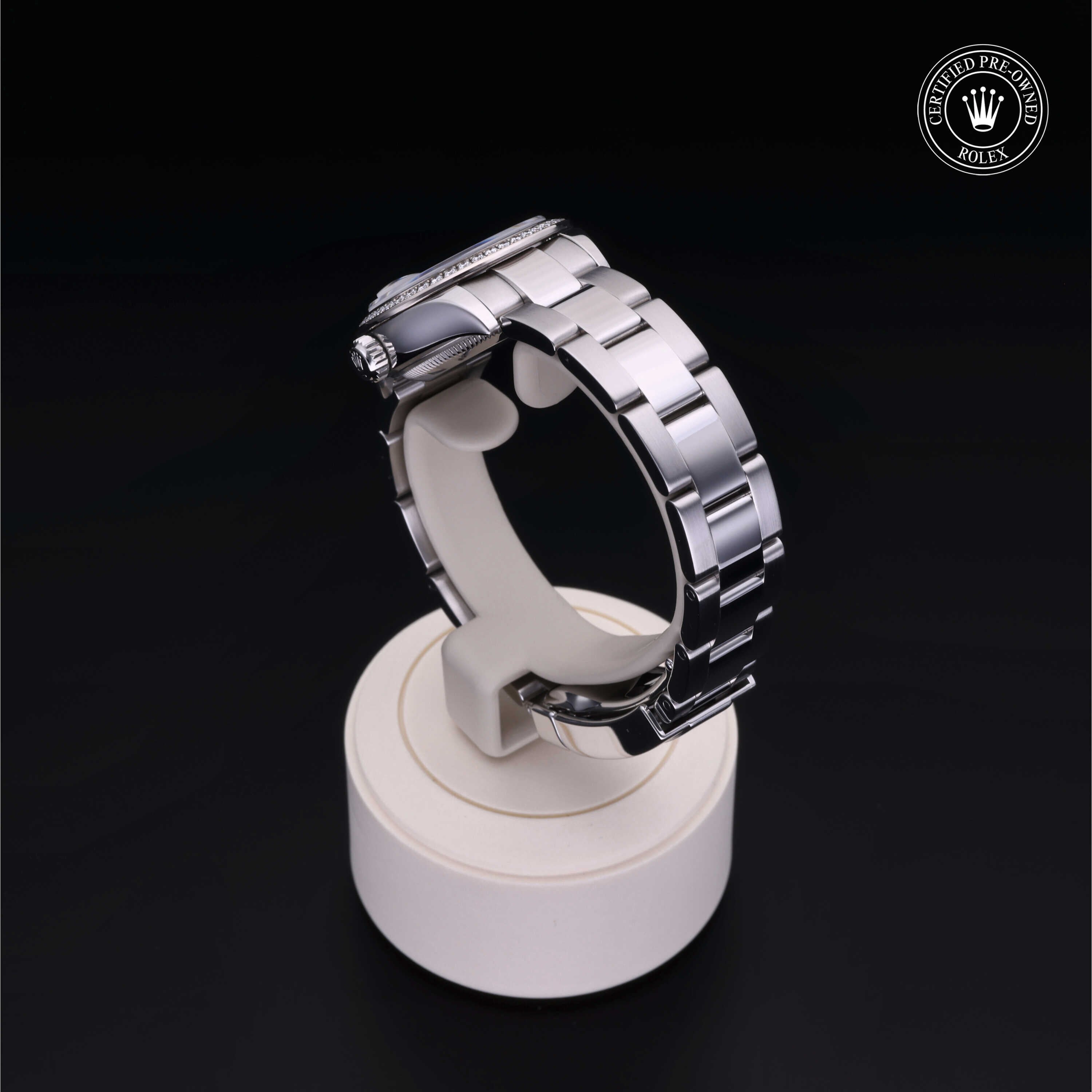 Rolex Certified Pre-owned Lady Datejust M279384RBR-0016 front on black background