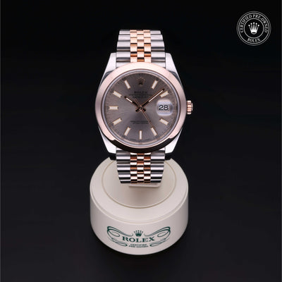 Rolex Certified Pre-owned Datejust M126301-0010 front on black background
