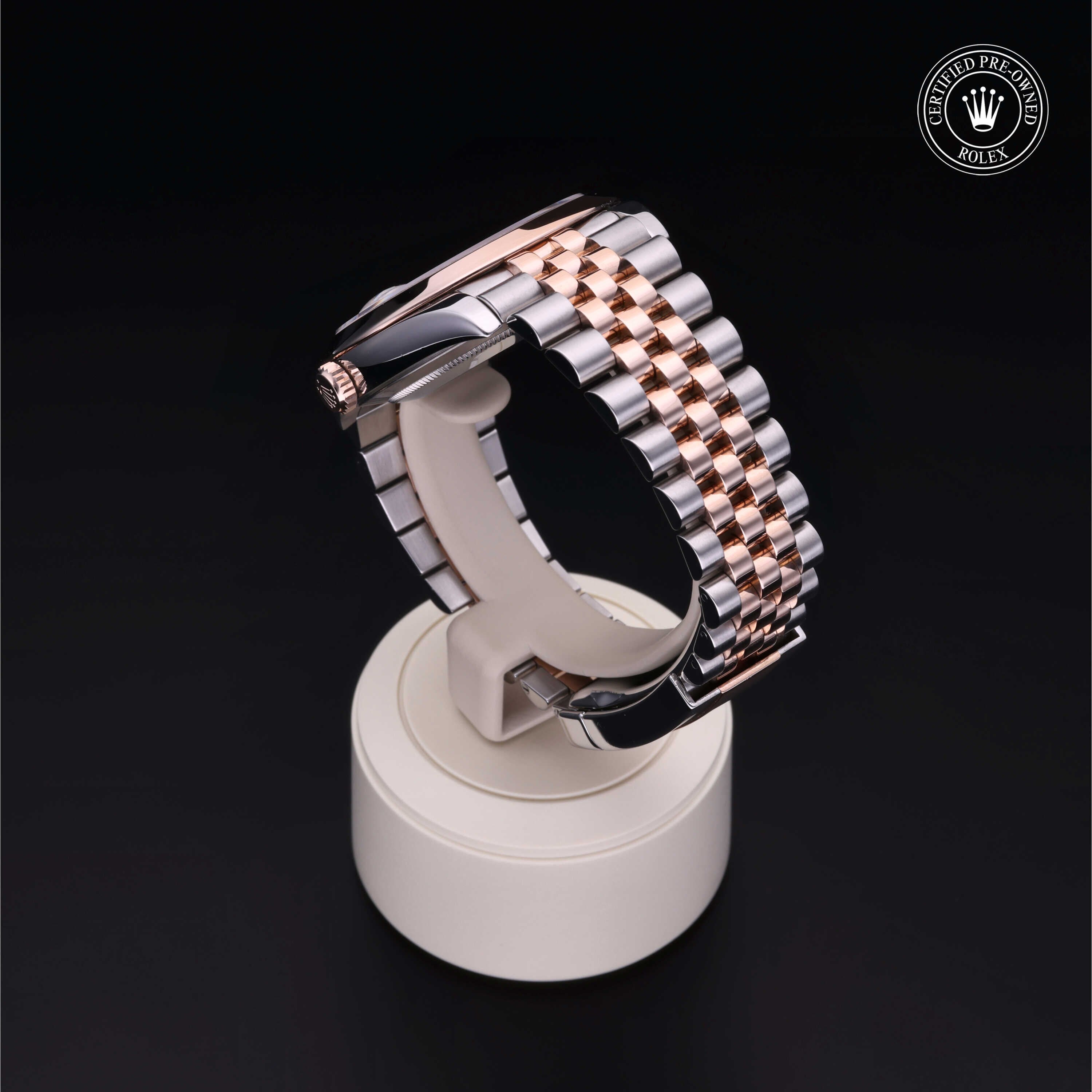 Rolex Certified Pre-owned Datejust M126301-0010 front on black background