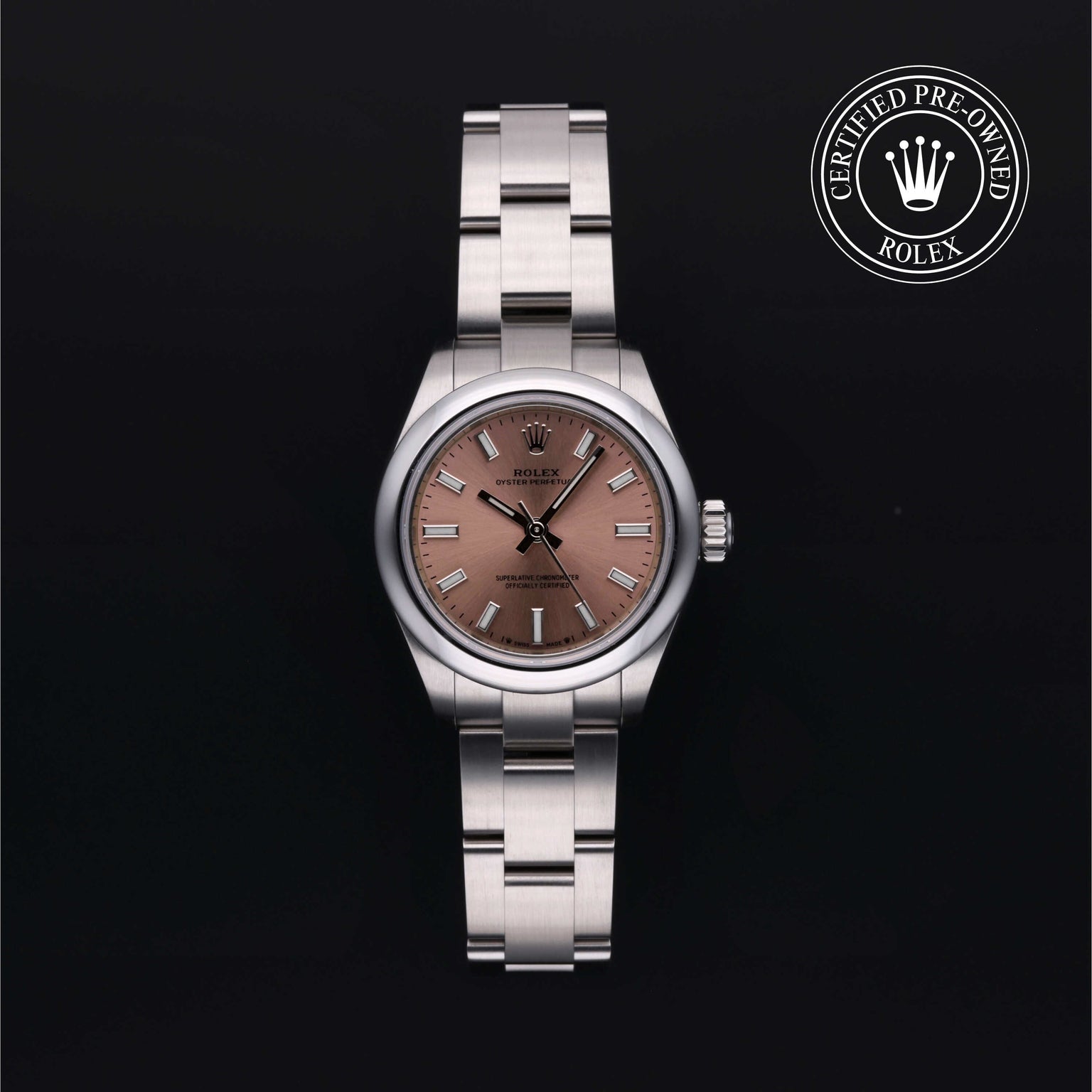 Rolex Certified Pre-owned Lady Datejust M276200-0004 front on black background