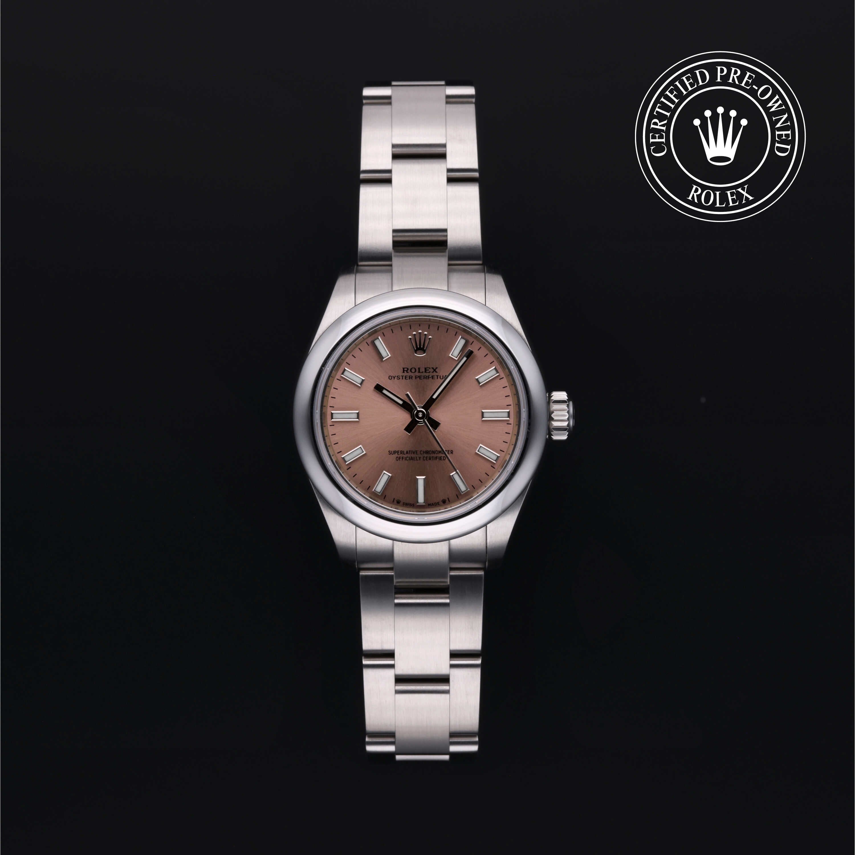 Rolex Certified Pre-owned Lady Datejust M276200-0004 front on black background