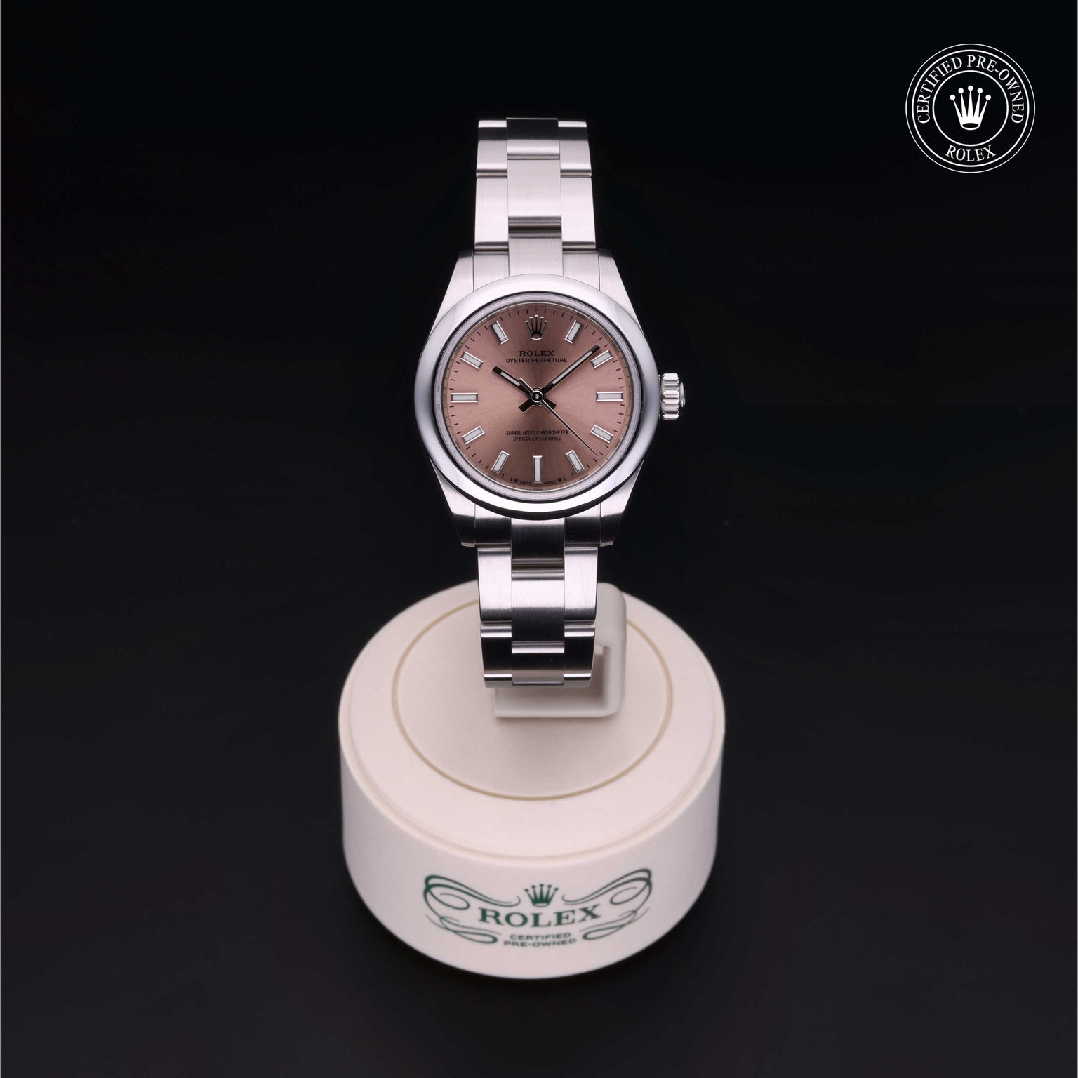 Rolex Certified Pre-owned Lady Datejust M276200-0004 front on black background