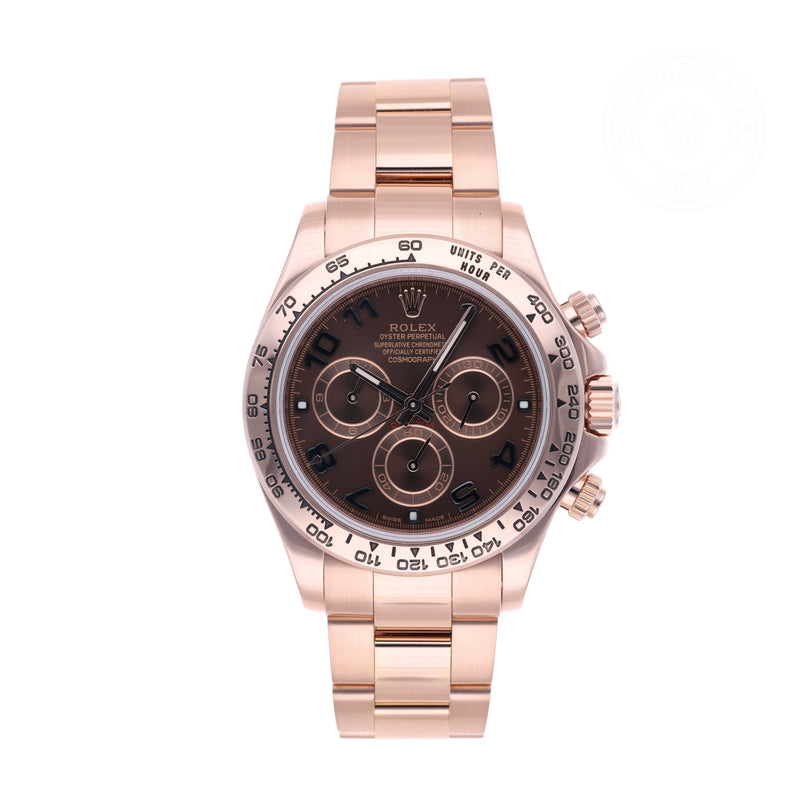 Rolex Certified Pre-owned Daytona M116505-0006 front on white background
