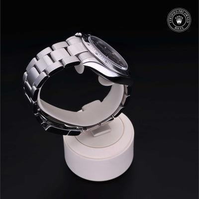 Rolex Certified Pre-owned Daytona M116520-0009 front on black background