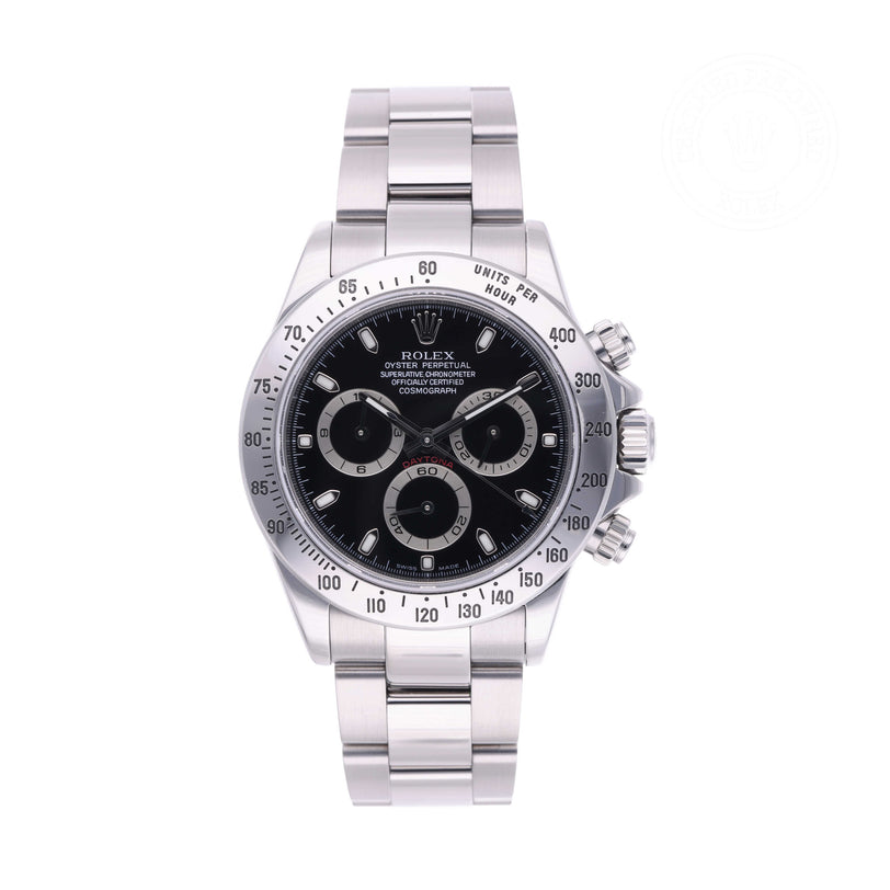 Rolex Certified Pre-owned Daytona M116520-0009 front on white background