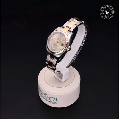 Rolex Certified Pre-owned Lady Datejust M179173-0116 front on black background
