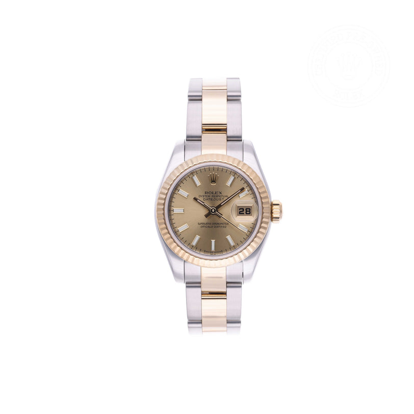 Rolex Certified Pre-owned Lady Datejust M179173-0116 front on white background
