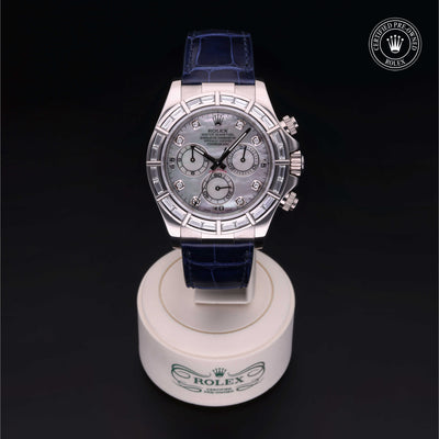 Rolex Certified Pre-owned Daytona M116589BR-0002 front on black background