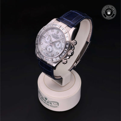 Rolex Certified Pre-owned Daytona M116589BR-0002 front on black background