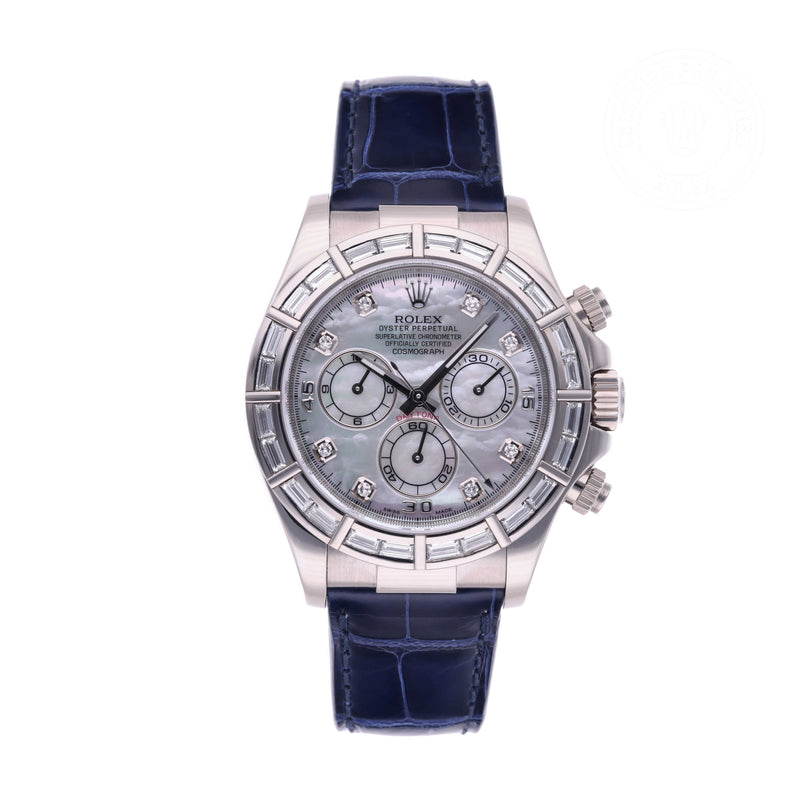Rolex Certified Pre-owned Daytona M116589BR-0002 front on white background