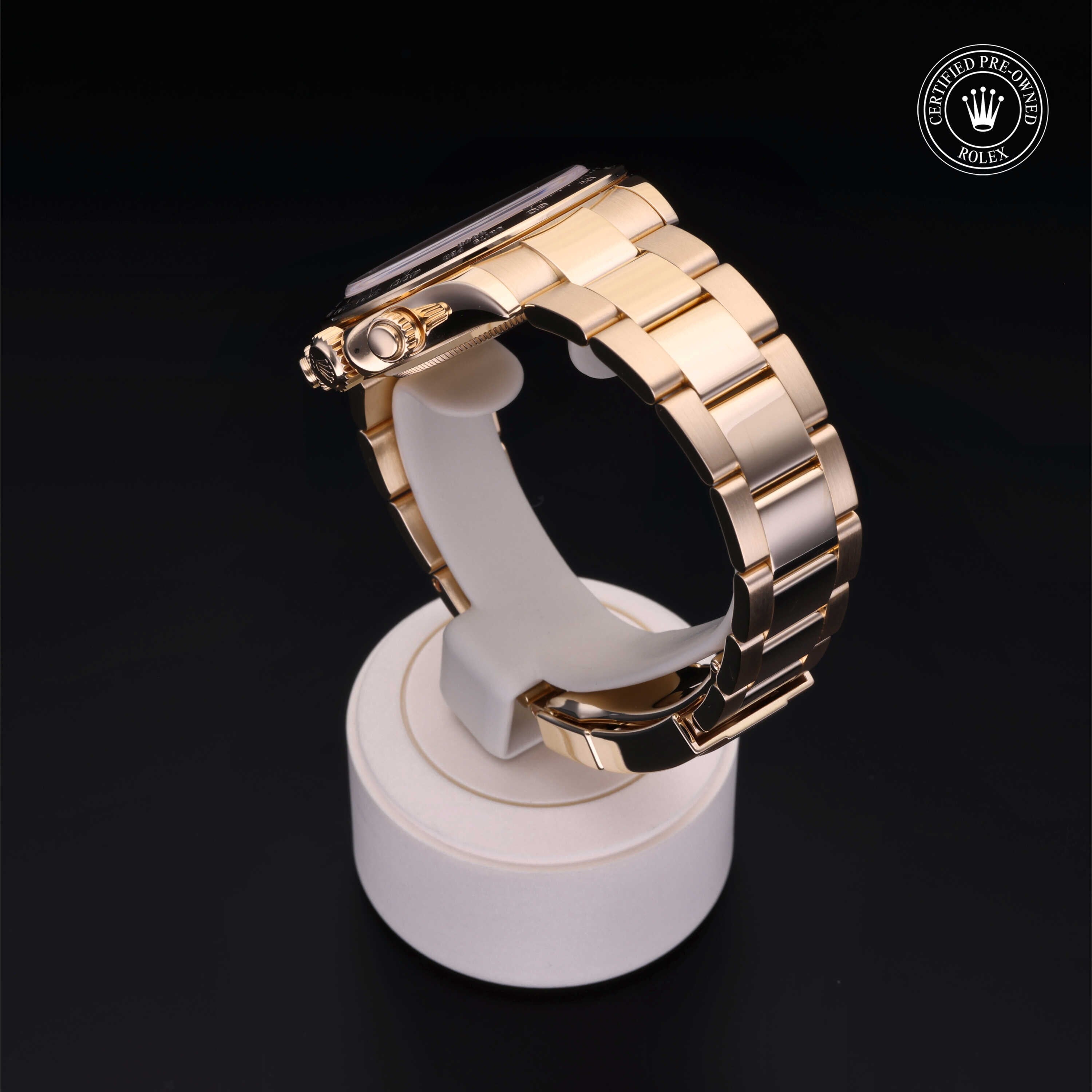 Rolex Certified Pre-owned Daytona M116508-0014 front on black background