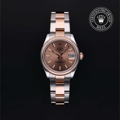 Rolex Certified Pre-owned Lady Datejust M278241-0027 front on black background