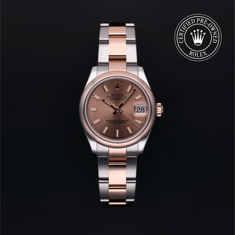Rolex Certified Pre-owned Lady Datejust M278241-0027 front on black background