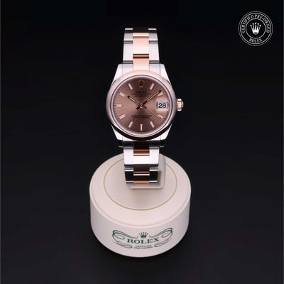 Rolex Certified Pre-owned Lady Datejust M278241-0027 front on black background