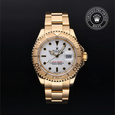 Rolex Certified Pre-owned Yacht-Master M16628-0007 front on black background