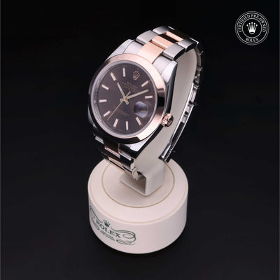 Rolex Certified Pre-owned Datejust M126301-0001 front on black background