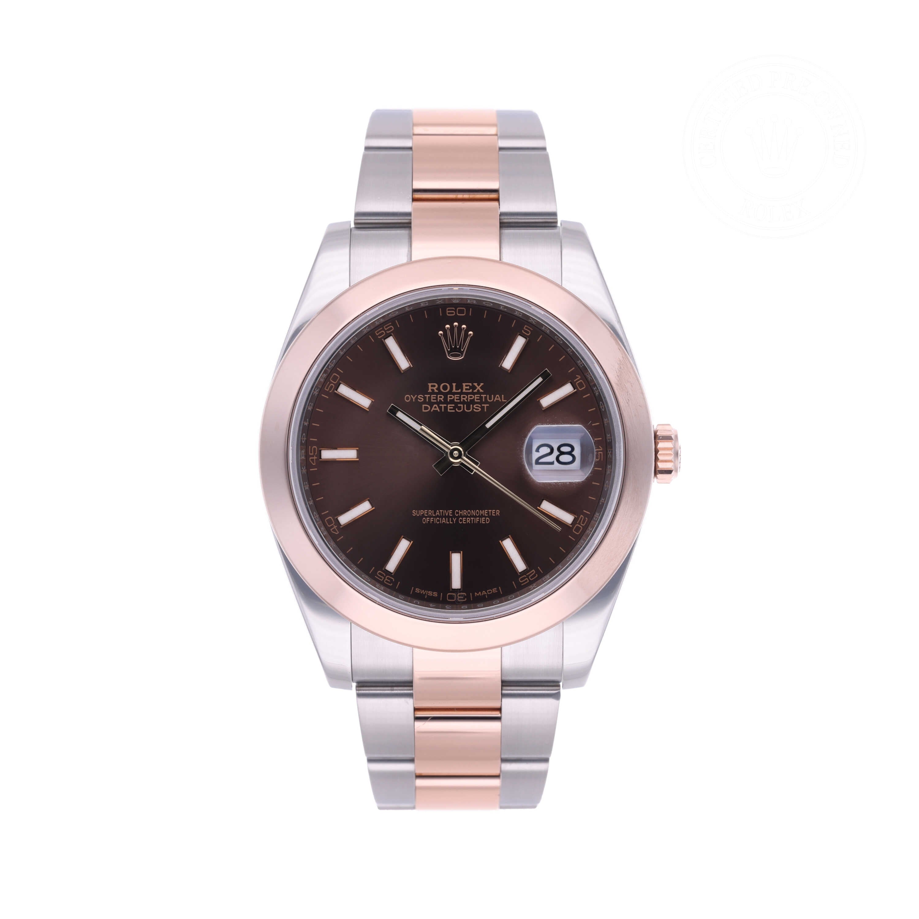 Rolex Certified Pre-owned Datejust M126301-0001 front on white background