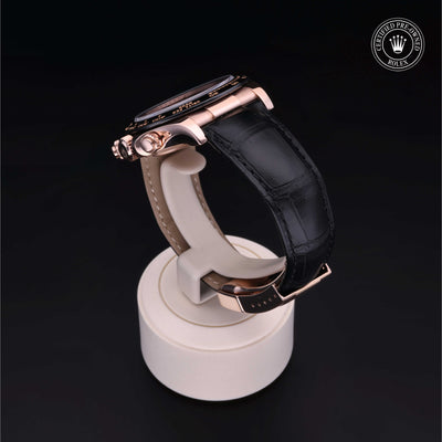 Rolex Certified Pre-owned Daytona M116515LN-0004 front on black background