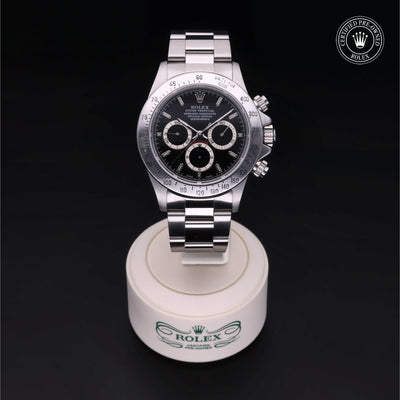 Rolex Certified Pre-owned Daytona M16520-0002 front on black background