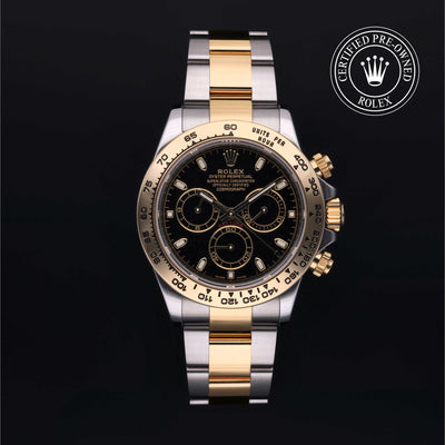 Rolex Certified Pre-owned Daytona M116503-0004 front on black background