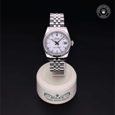 Rolex Certified Pre-owned Lady Datejust M178274-0008 front on black background