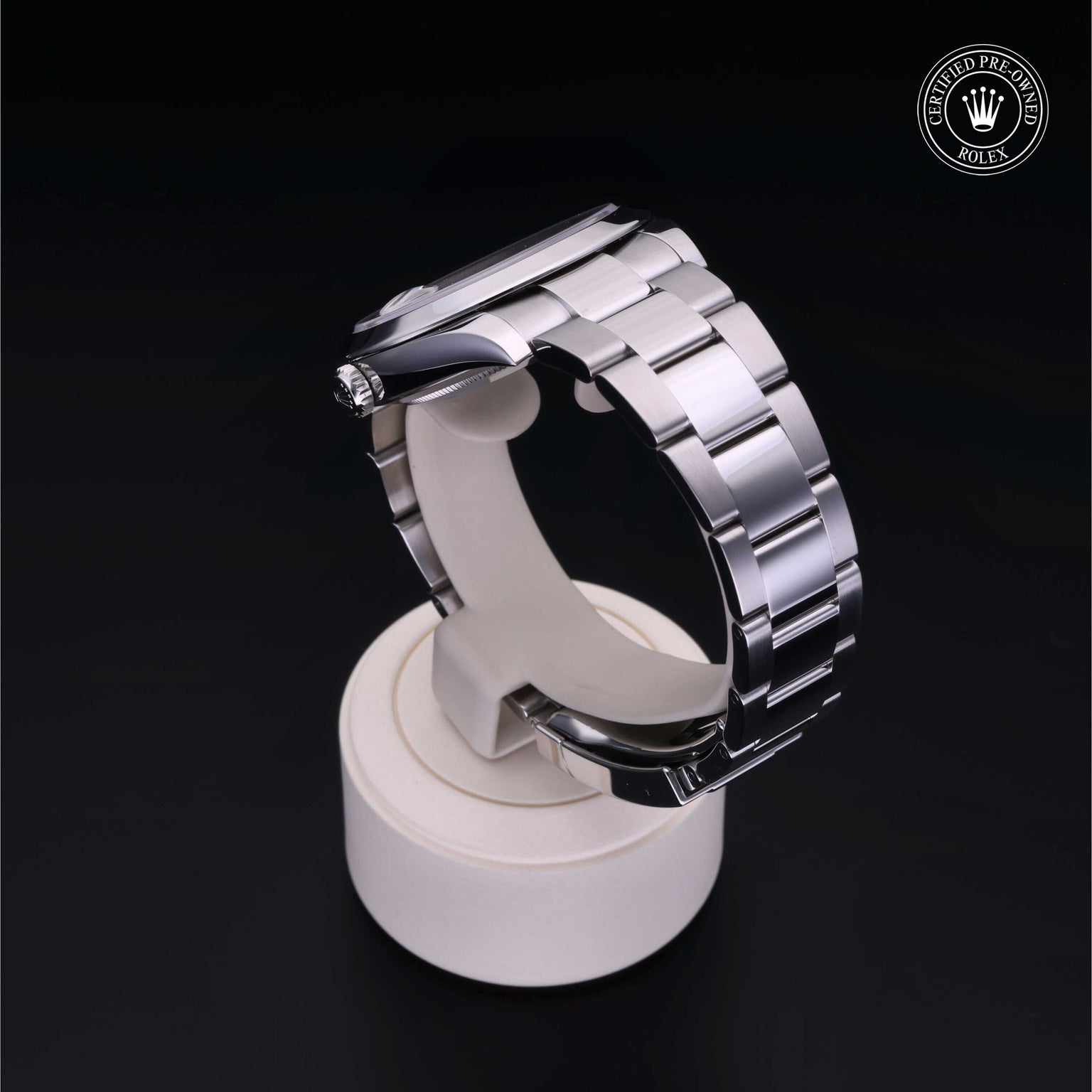 Rolex Certified Pre-owned Datejust M126300-0011 front on black background