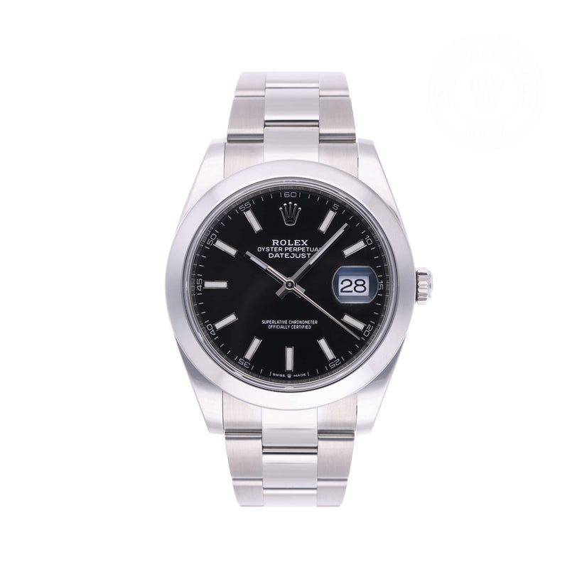Rolex Certified Pre-owned Datejust M126300-0011 front on white background