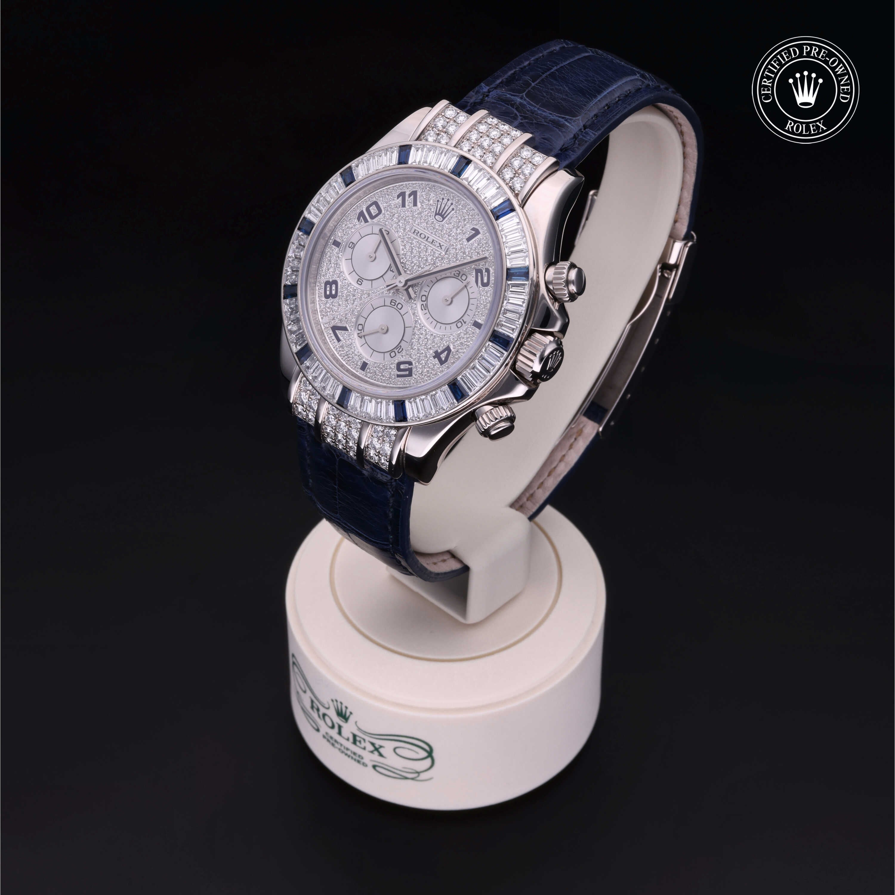 Rolex Certified Pre-owned Daytona M11659912SA-0007 front on black background