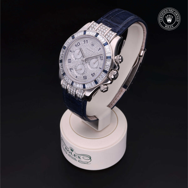 Rolex Certified Pre-owned Daytona M11659912SA-0007 front on black background