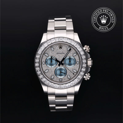 Rolex Certified Pre-owned Daytona M116576TBR-0004 front on black background