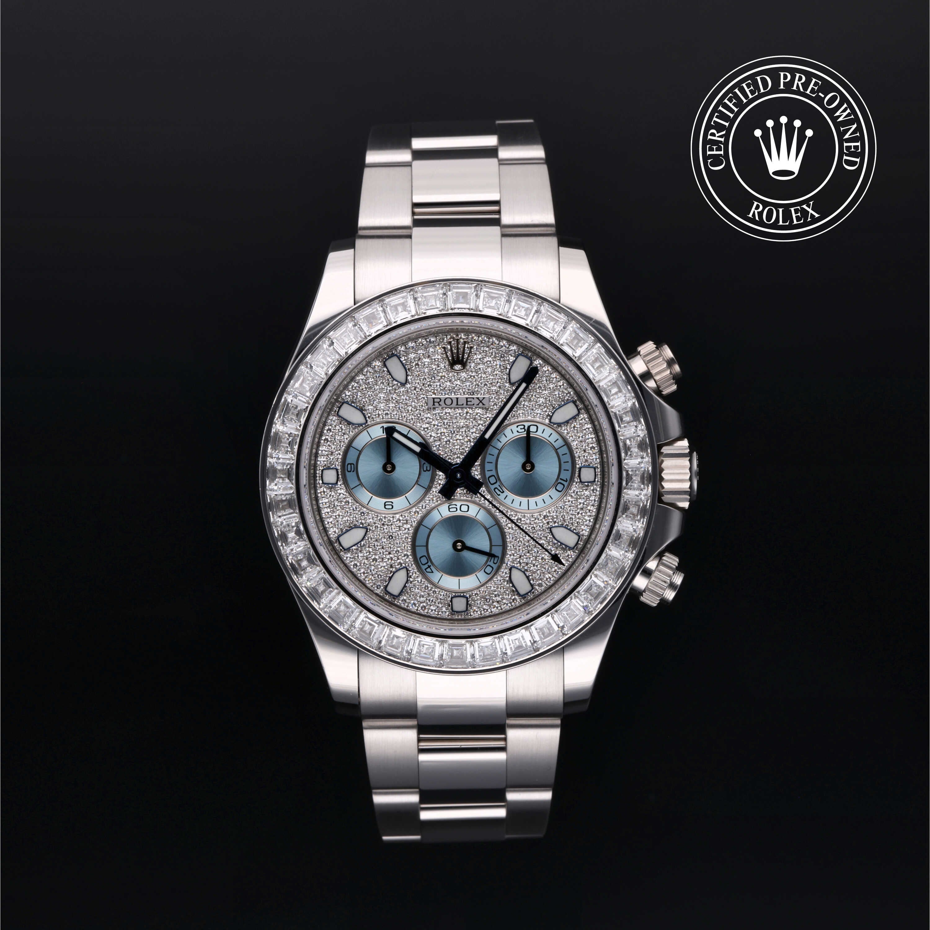 Rolex Certified Pre-owned Daytona M116576TBR-0004 front on black background