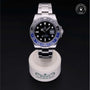 Rolex Certified Pre-owned GMT M116710BLNR-0002 front on black background