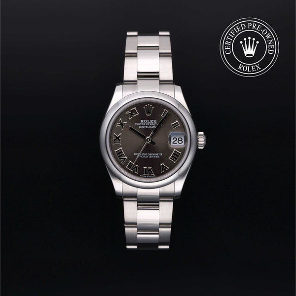 Rolex Certified Pre-owned Lady Datejust M278240-0015 front on black background