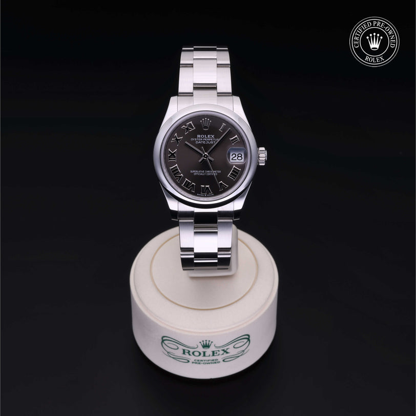 Rolex Certified Pre-owned Lady Datejust M278240-0015 front on black background