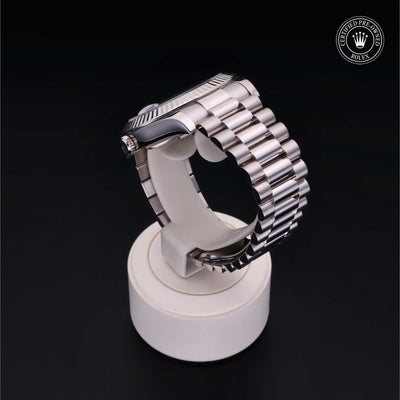 Rolex Certified Pre-owned Day-date M218239-0008 front on black background