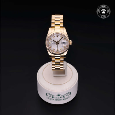 Rolex Certified Pre-owned Lady Datejust M179178 front on black background