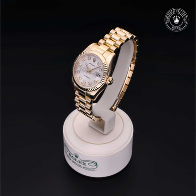 Rolex Certified Pre-owned Lady Datejust M179178 front on black background