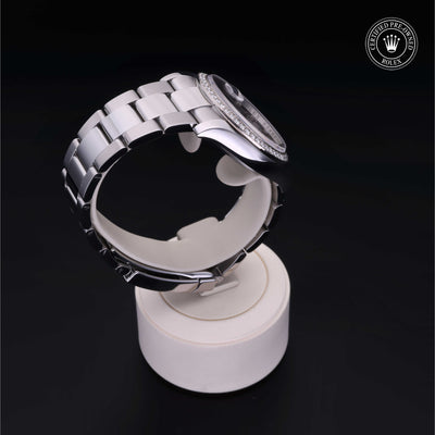 Rolex Certified Pre-owned Datejust M116244-0017 front on black background