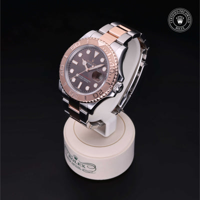 Rolex Certified Pre-owned Yacht-Master M116621-0001 front on black background