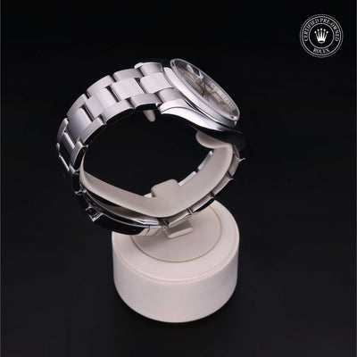 Rolex Certified Pre-owned Datejust M116200-0056 front on black background