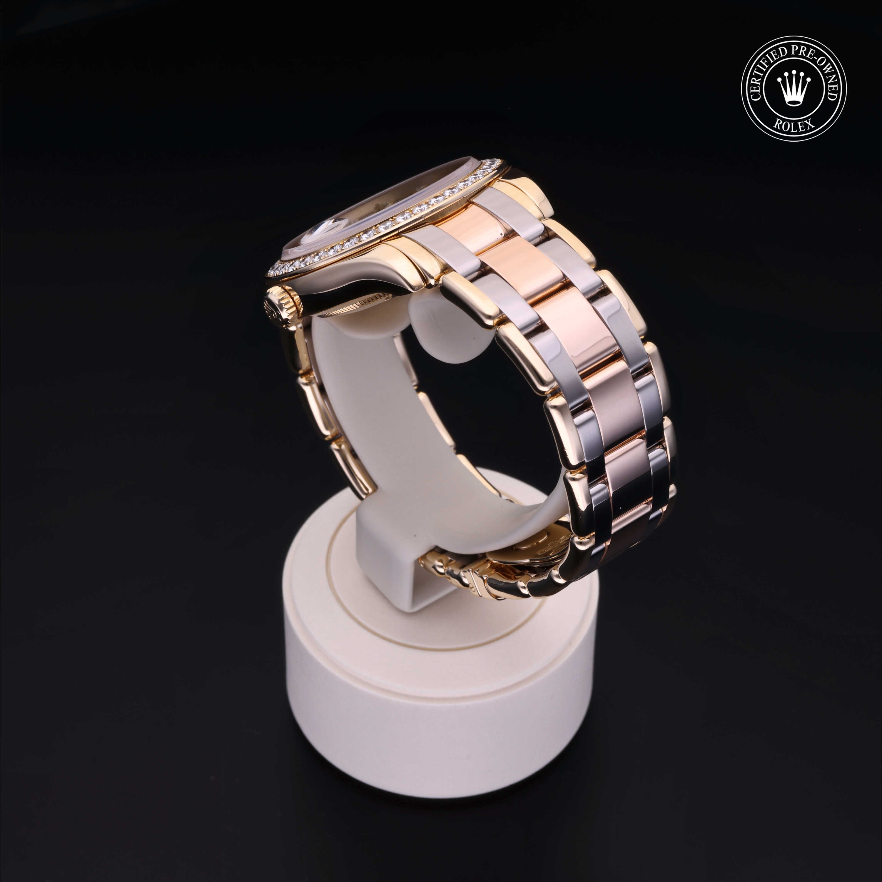 Rolex Certified Pre-owned Day-date M18948-0028 front on black background