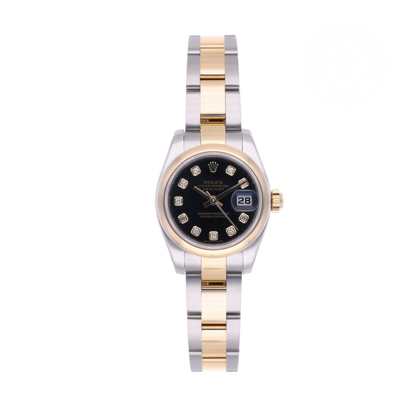 Rolex Certified Pre-owned Lady Datejust M179163-0071 front on white background