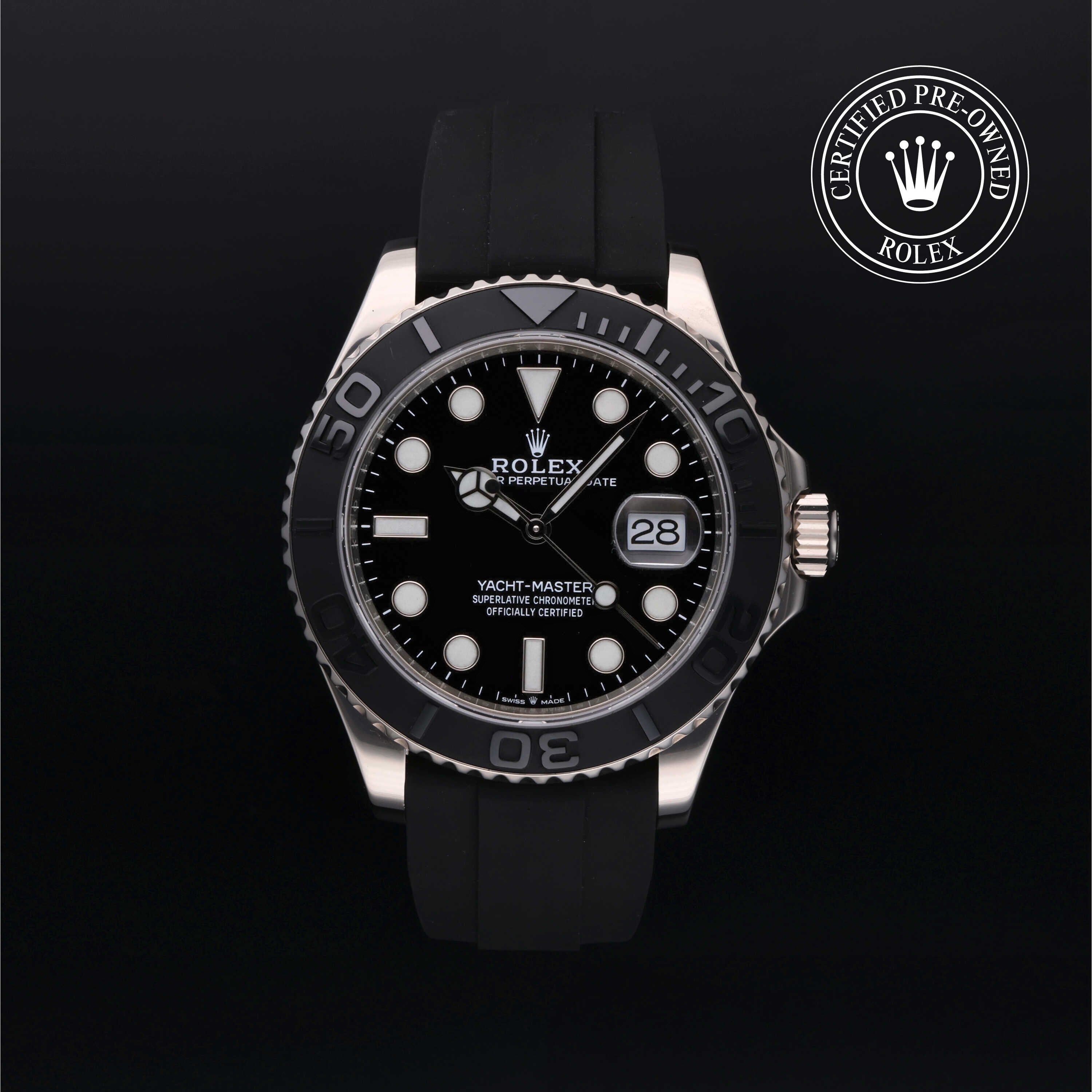 Rolex Certified Pre-owned Yacht-Master M226659-0003 front on black background