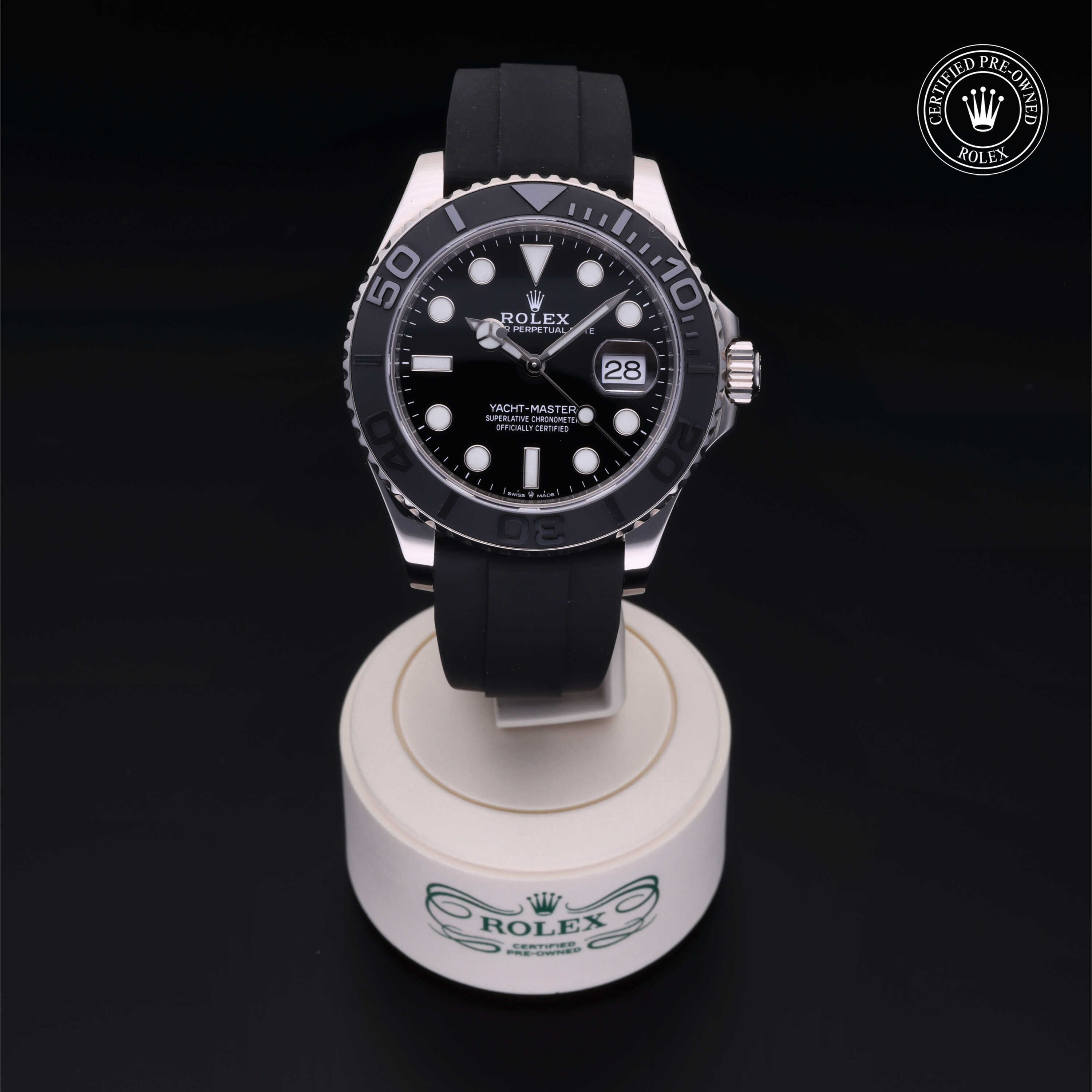 Rolex Certified Pre-owned Yacht-Master M226659-0003 front on black background